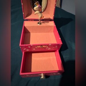 Pink Star Jewelry Box with Unicorn Figurine